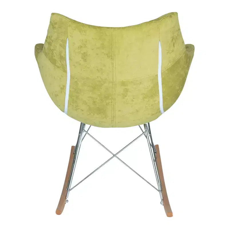 Fauteuil à bascule pour chambre d'enfant Willow, piètement en bois de frêne, revêtement en sergé/velours