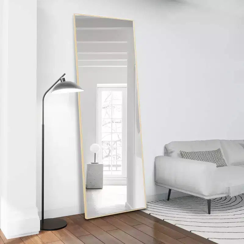 Miroir à poser carré en aluminium 64x21" avec béquille