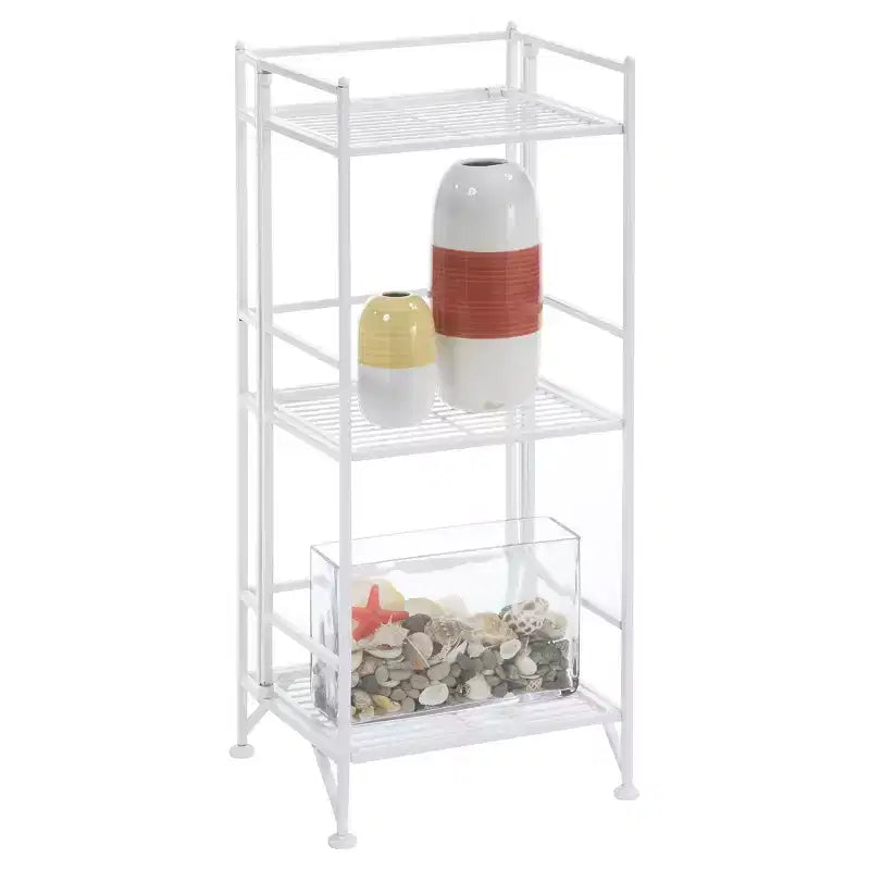 Étagère de rangement métallique pliable à 3 niveaux de 82,5 cm