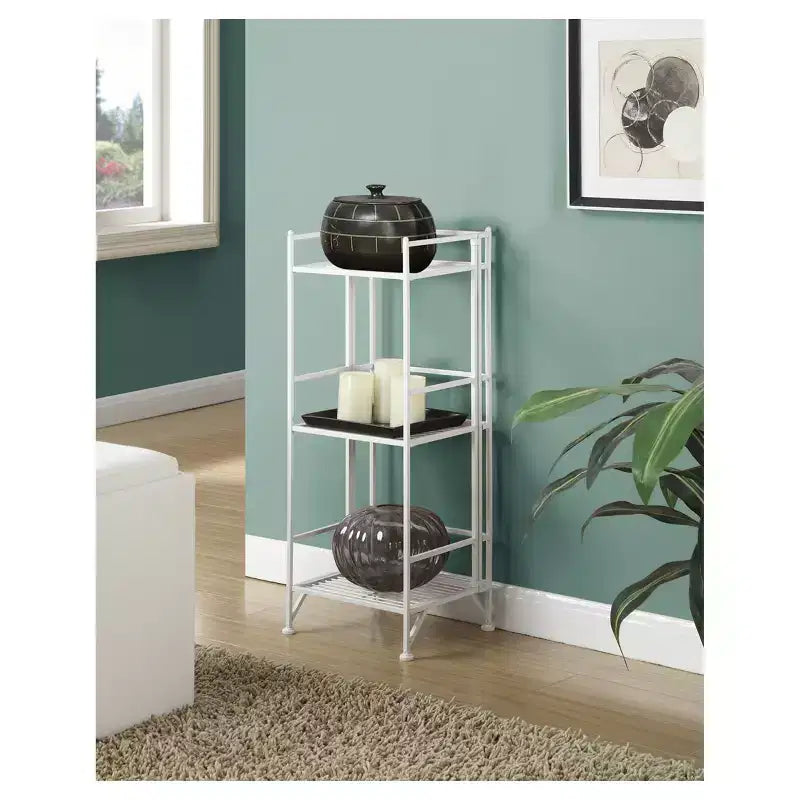 Étagère de rangement métallique pliable à 3 niveaux de 82,5 cm