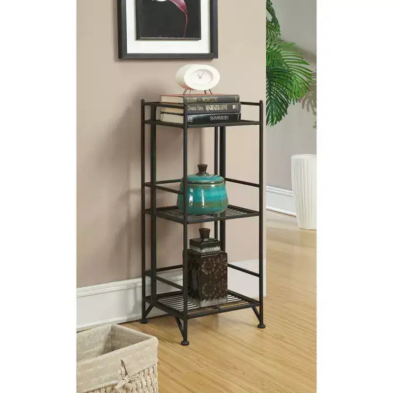 Étagère de rangement métallique pliable à 3 niveaux de 82,5 cm