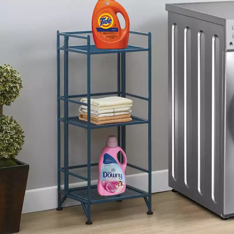 Étagère de rangement métallique pliable à 3 niveaux de 82,5 cm