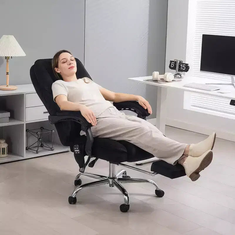 Chaise de bureau de massage directionnelle avec hauteur réglable, chauffage et repose-pieds