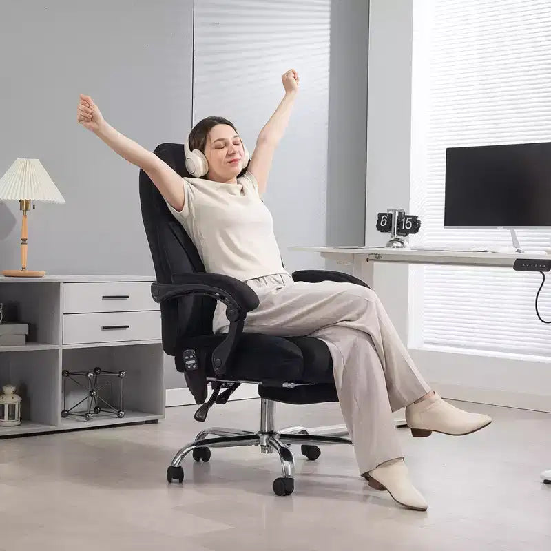 Chaise de bureau de massage directionnelle avec hauteur réglable, chauffage et repose-pieds