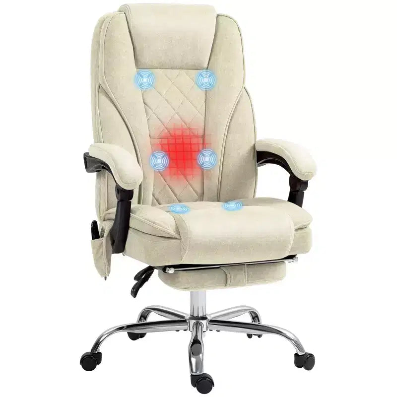Chaise de bureau de massage directionnelle avec hauteur réglable, chauffage et repose-pieds