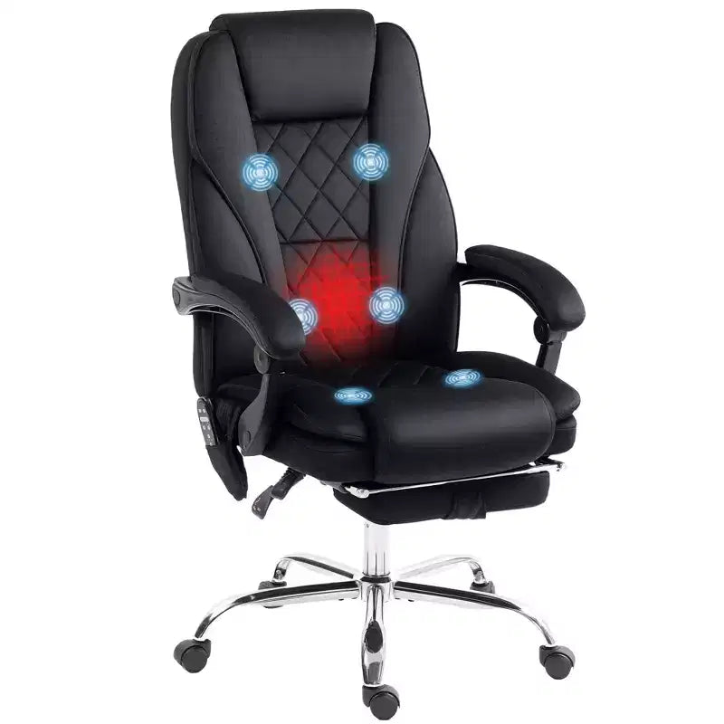 Chaise de bureau de massage directionnelle avec hauteur réglable, chauffage et repose-pieds