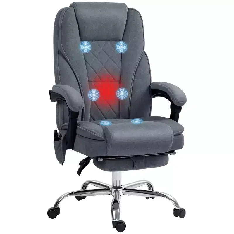 Chaise de bureau de massage directionnelle avec hauteur réglable, chauffage et repose-pieds