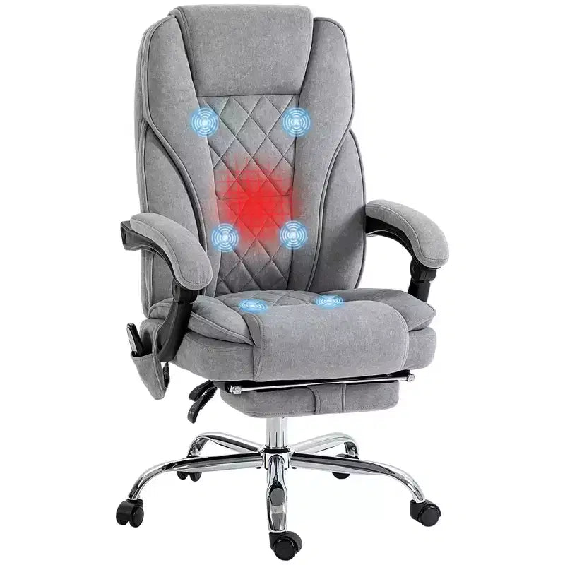 Chaise de bureau de massage directionnelle avec hauteur réglable, chauffage et repose-pieds