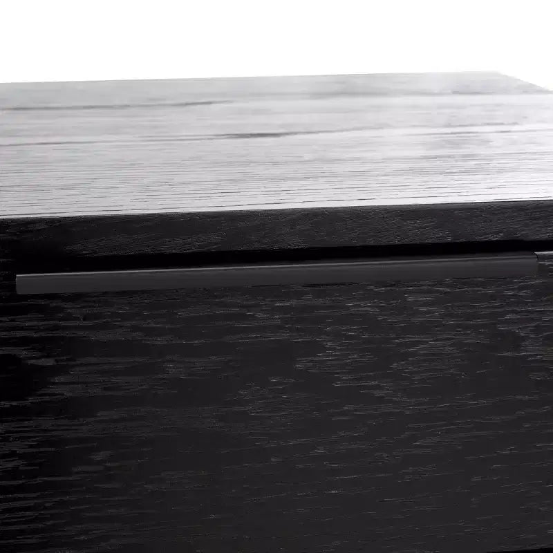Table basse rectangulaire avec 2 tiroirs et plateau en placage de chêne, pieds dorés