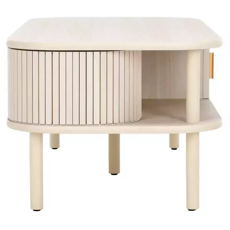 Table basse rectangulaire avec rangement et portes coulissantes