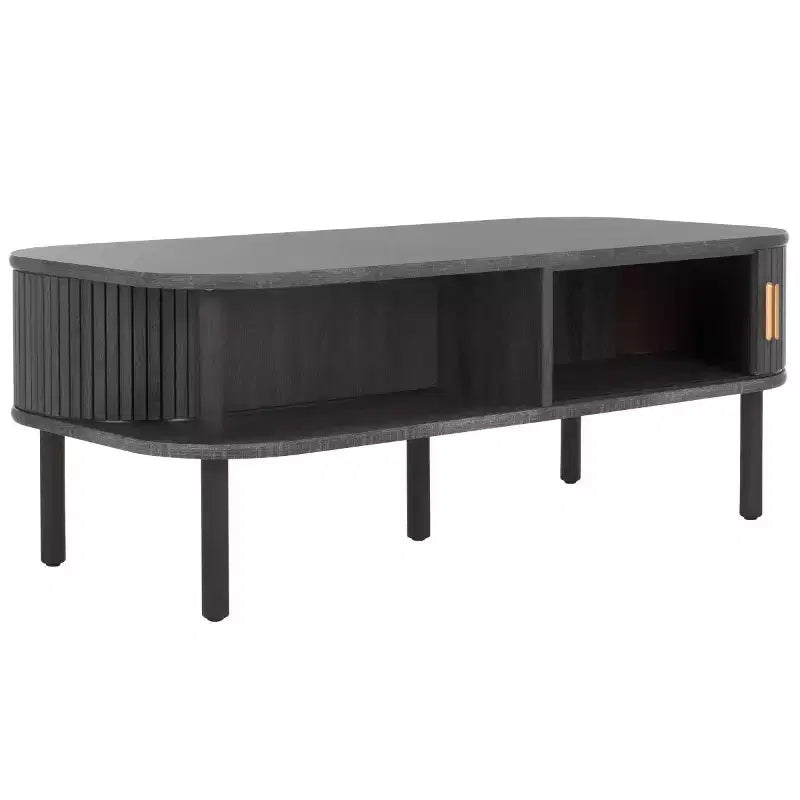 Table basse rectangulaire avec rangement et portes coulissantes