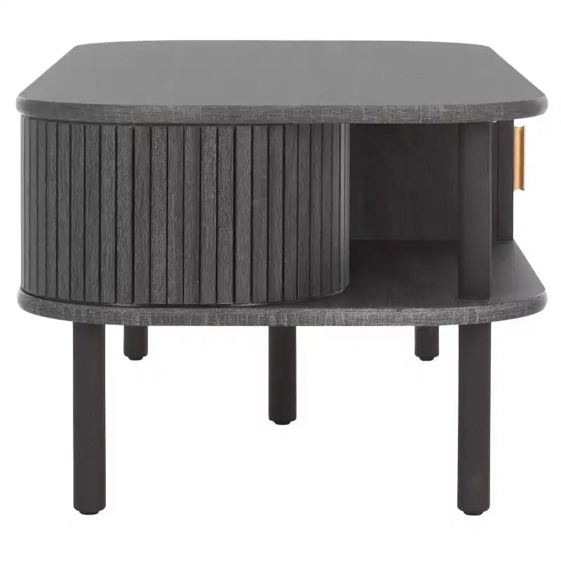 Table basse rectangulaire avec rangement et portes coulissantes