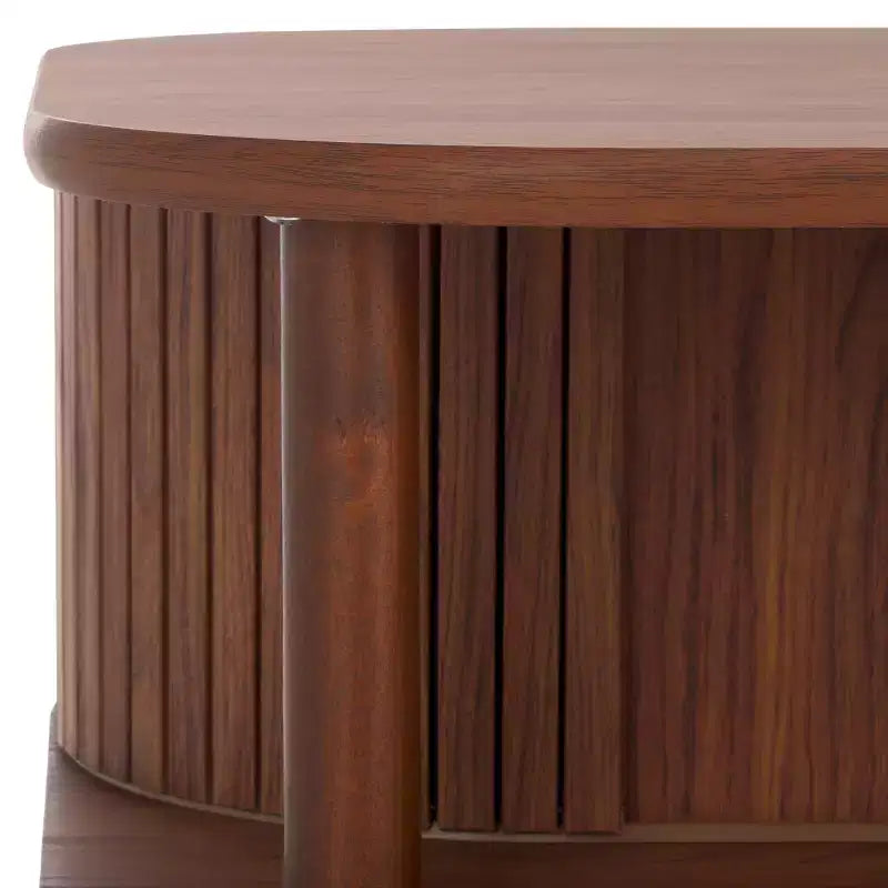 Table basse rectangulaire avec rangement et portes coulissantes