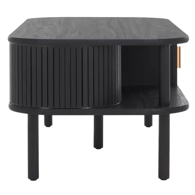 Table basse rectangulaire avec rangement et portes coulissantes