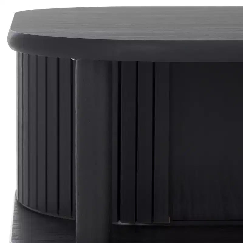 Table basse rectangulaire avec rangement et portes coulissantes