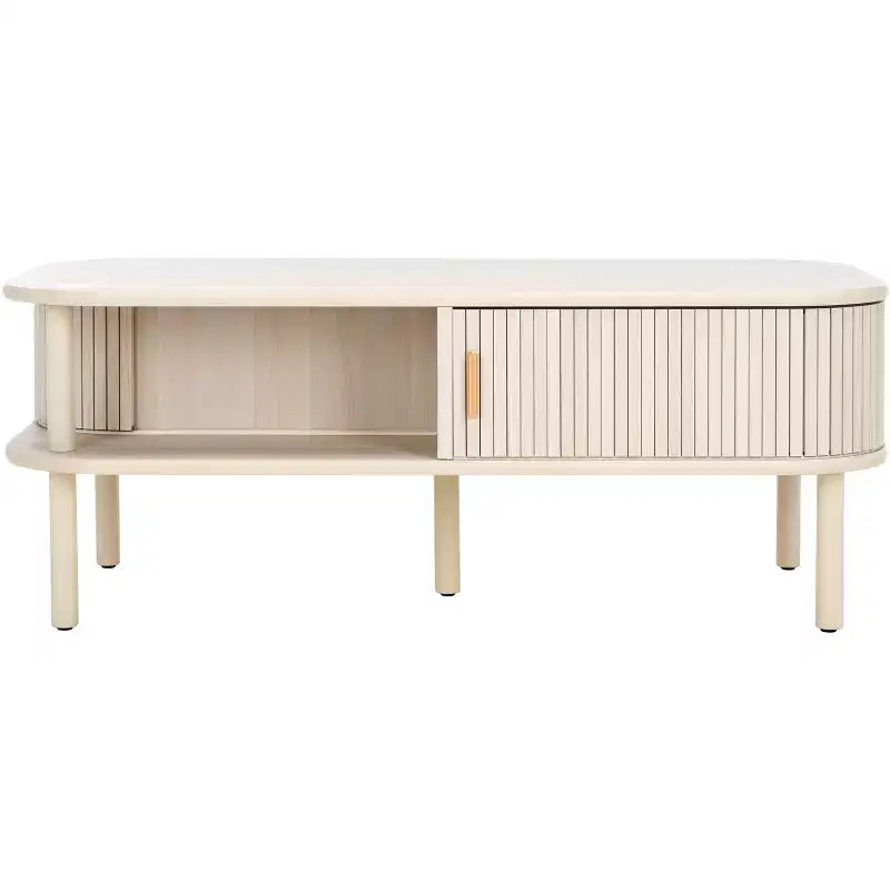 Table basse rectangulaire avec rangement et portes coulissantes