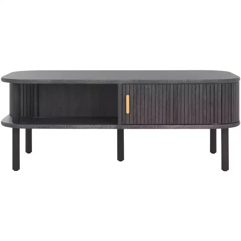 Table basse rectangulaire avec rangement et portes coulissantes