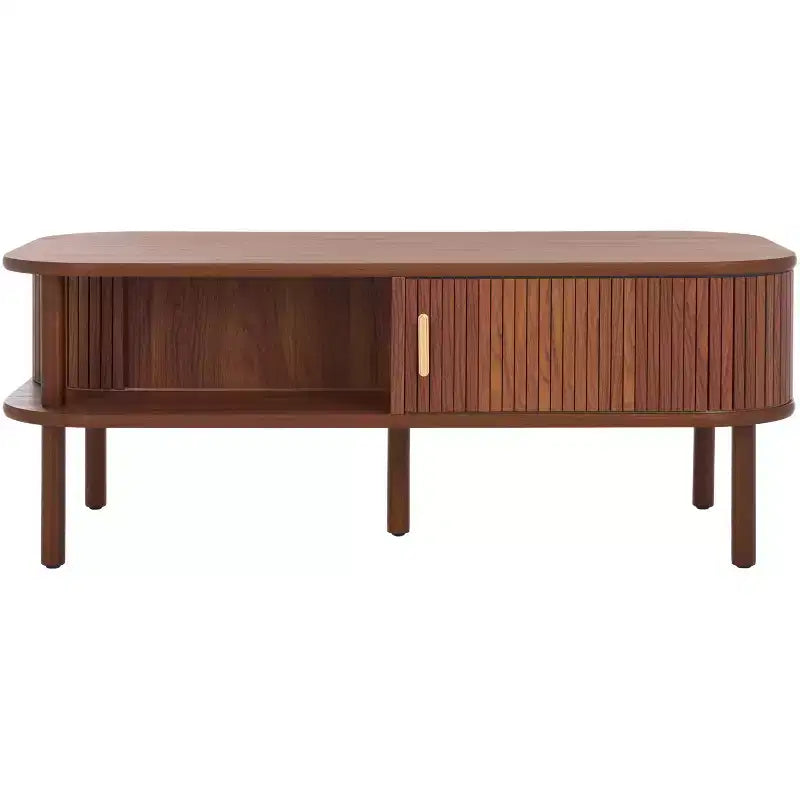 Table basse rectangulaire avec rangement et portes coulissantes