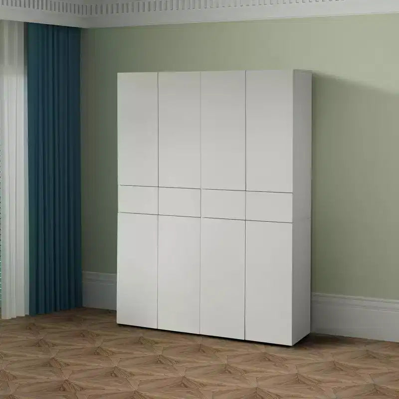 Armoire de cuisine garde-manger de 168 cm de style ferme avec 4 portes, 3 étagères réglables et 1 tiroir