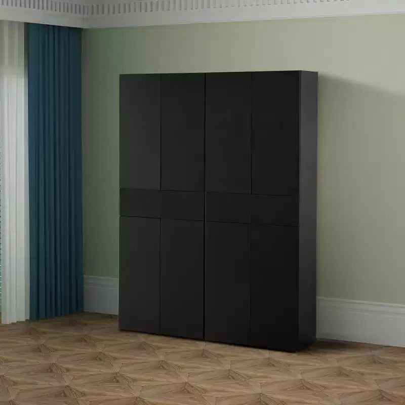 Armoire de cuisine garde-manger de 168 cm de style ferme avec 4 portes, 3 étagères réglables et 1 tiroir