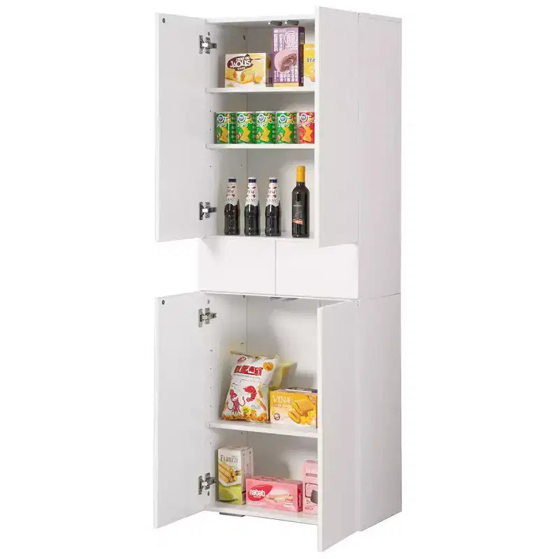 Armoire de cuisine garde-manger de 168 cm de style ferme avec 4 portes, 3 étagères réglables et 1 tiroir