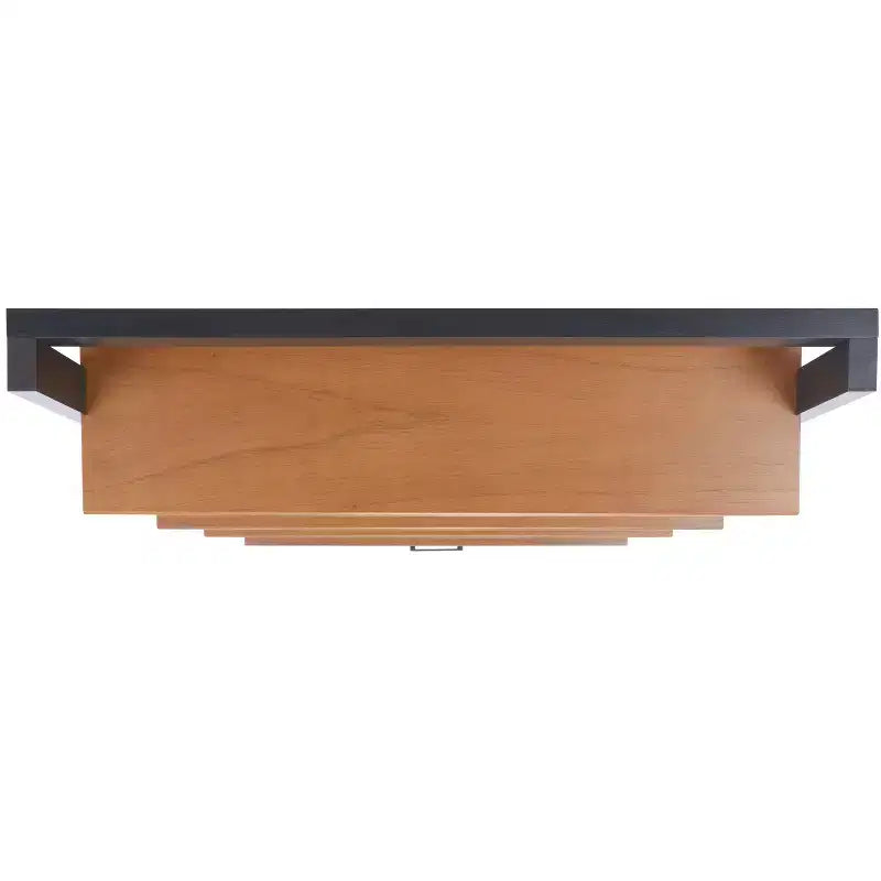 Bibliothèque étagère 3 tablettes 1 porte, Acajou/Charbon de bois