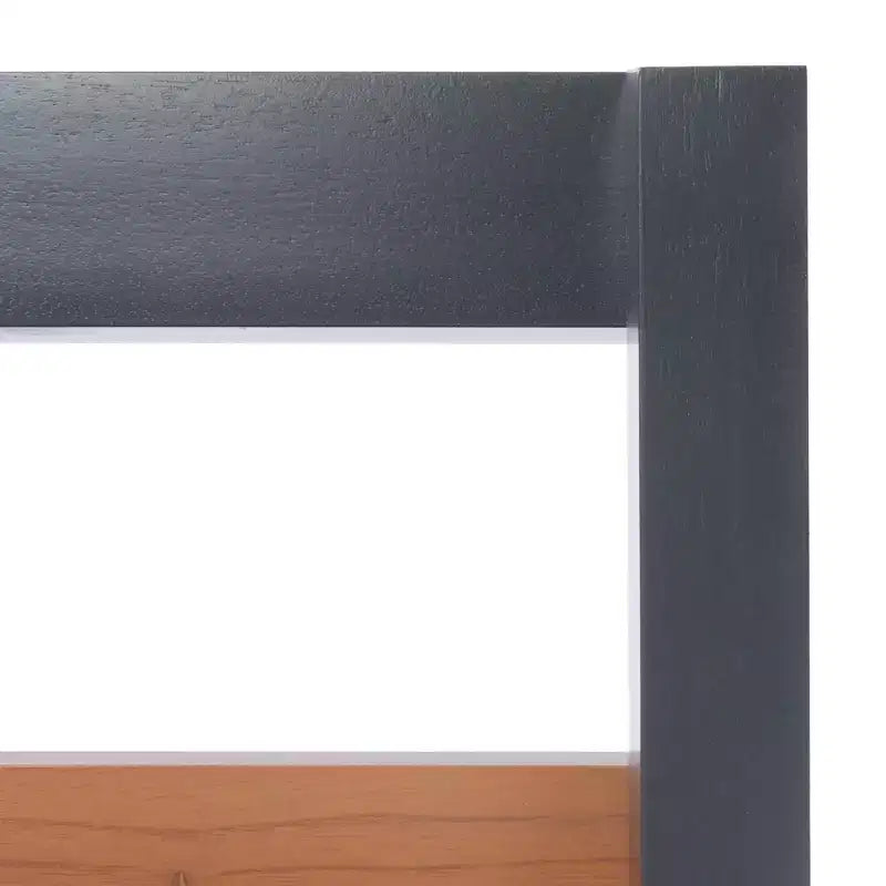 Bibliothèque étagère 3 tablettes 1 porte, Acajou/Charbon de bois