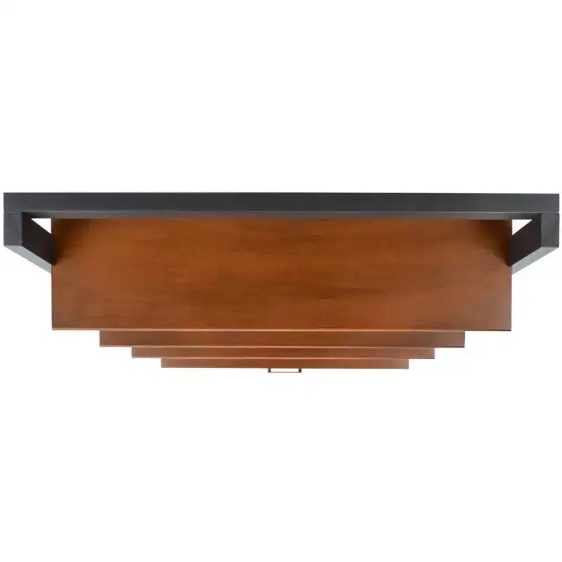Bibliothèque étagère 3 tablettes 1 porte, Acajou/Charbon de bois