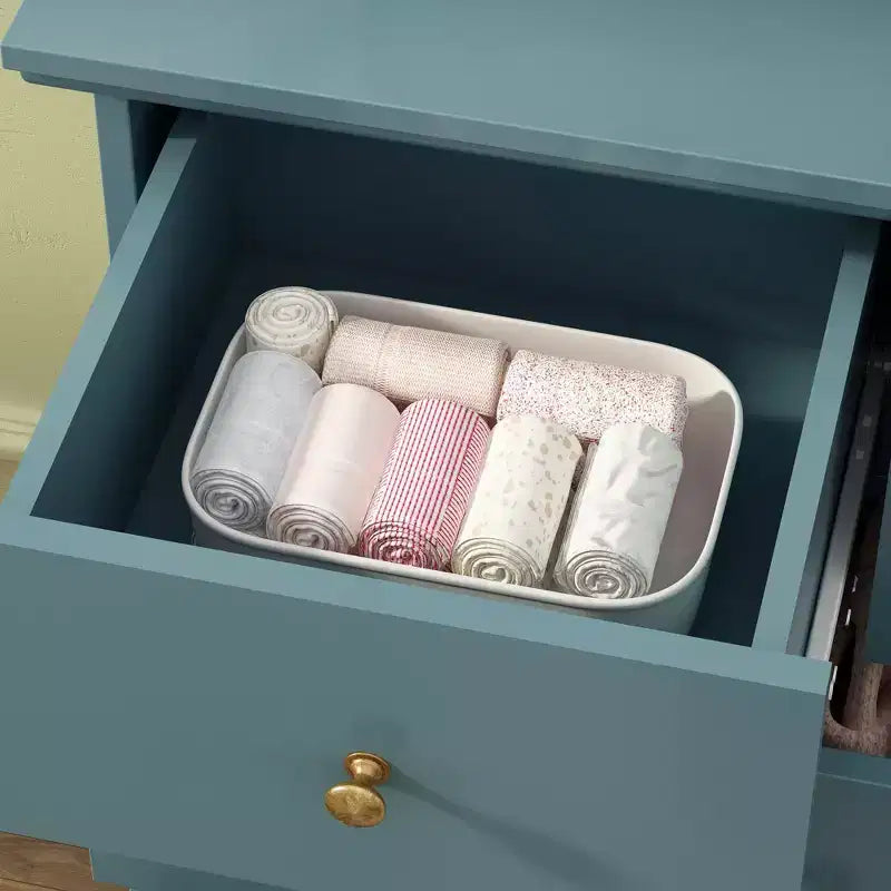 Commode 10 tiroirs, style vintage avec poignées métalliques