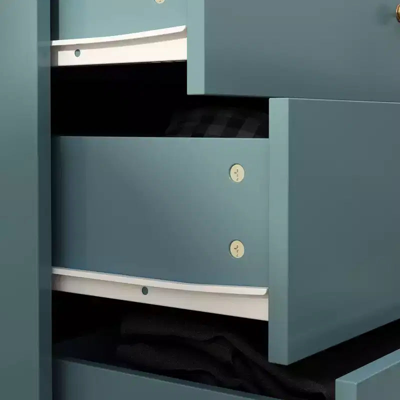 Commode 10 tiroirs, style vintage avec poignées métalliques
