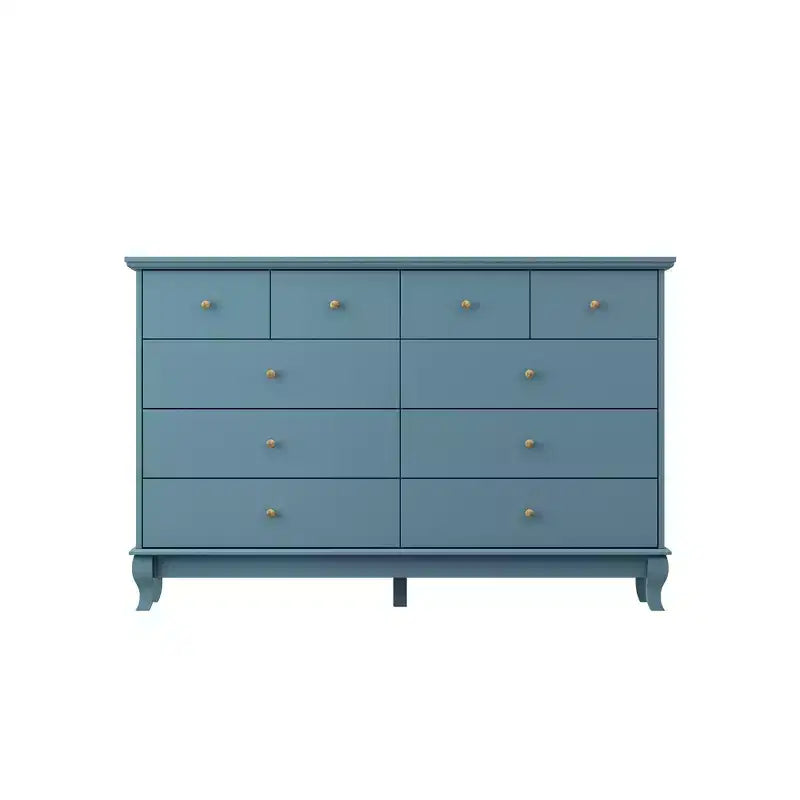 Commode 10 tiroirs, style vintage avec poignées métalliques
