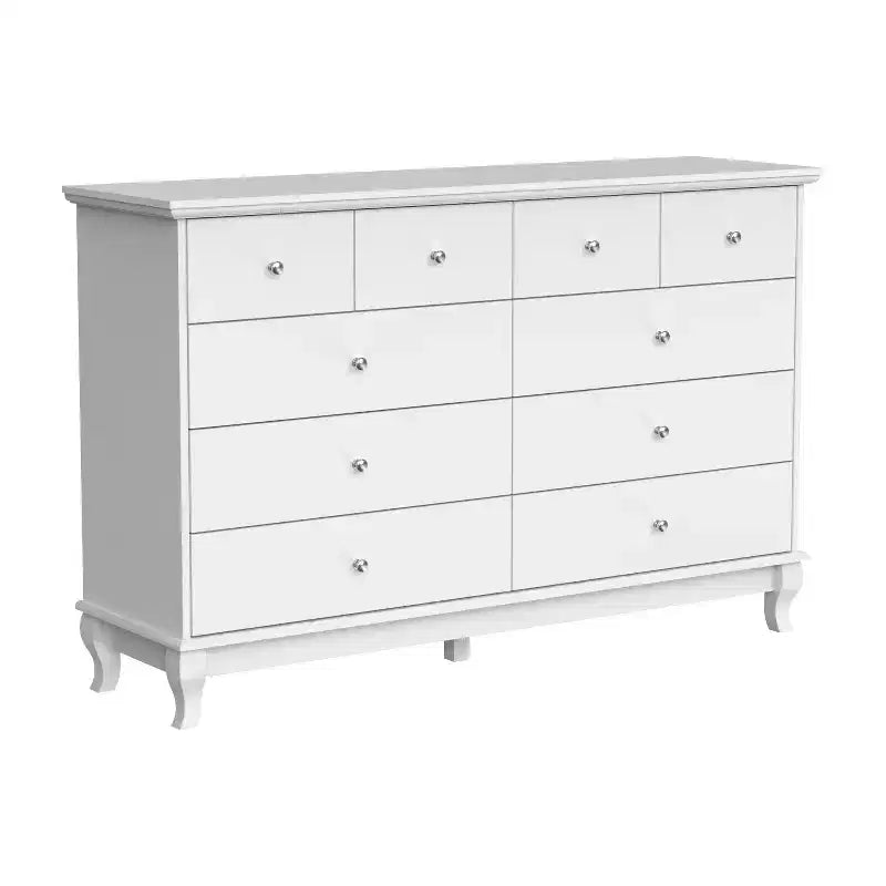 Commode 10 tiroirs, style vintage avec poignées métalliques
