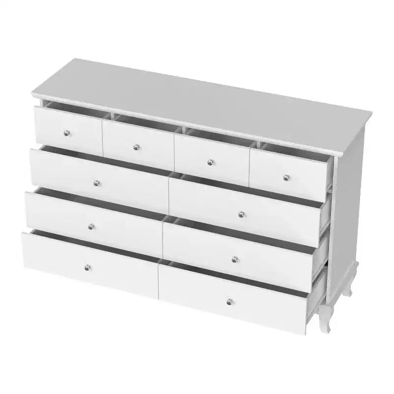 Commode 10 tiroirs, style vintage avec poignées métalliques
