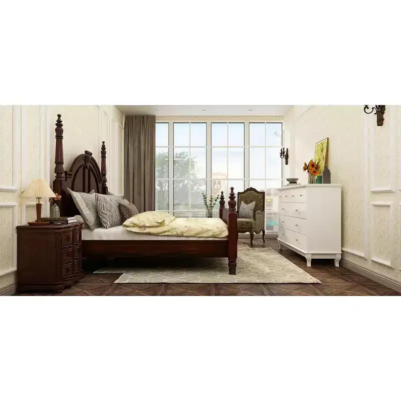 Commode 10 tiroirs, style vintage avec poignées métalliques
