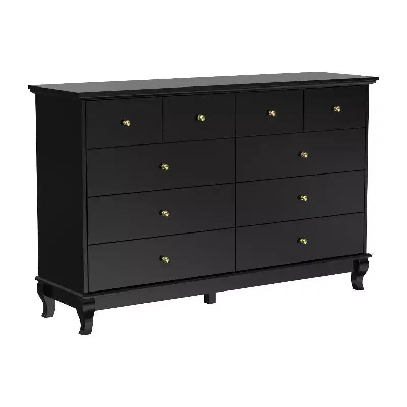 Commode 10 tiroirs, style vintage avec poignées métalliques