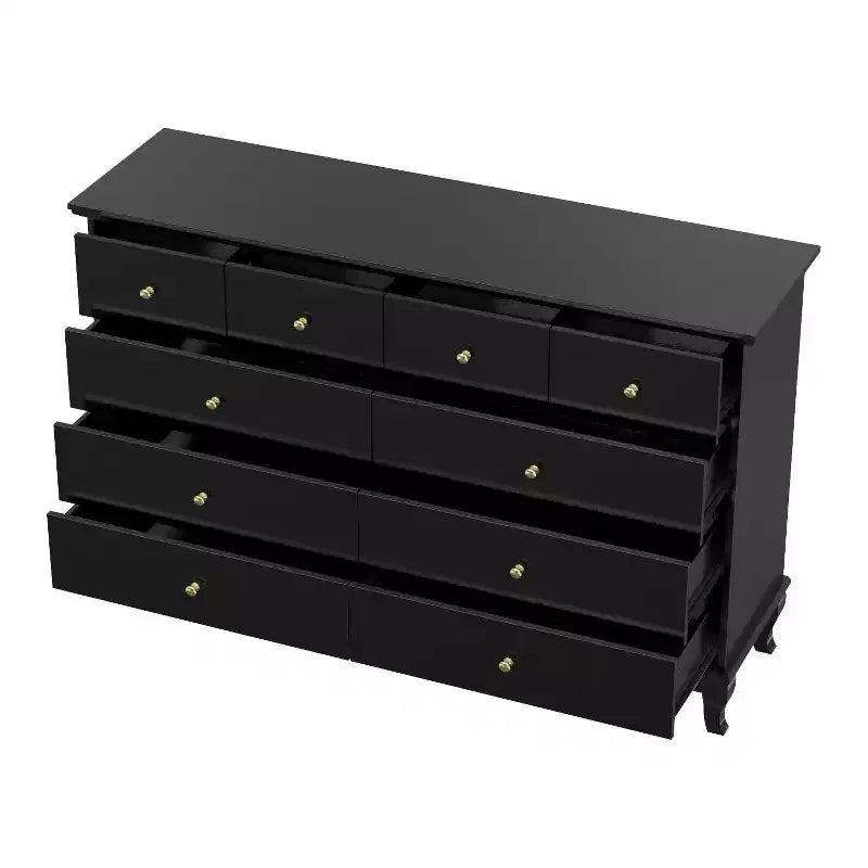 Commode 10 tiroirs, style vintage avec poignées métalliques