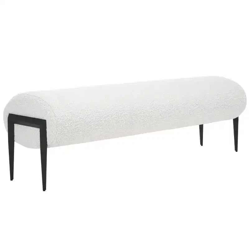 Banc rembourré, crème/noir, 2 places