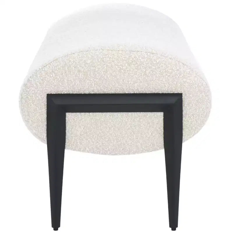 Banc rembourré, crème/noir, 2 places