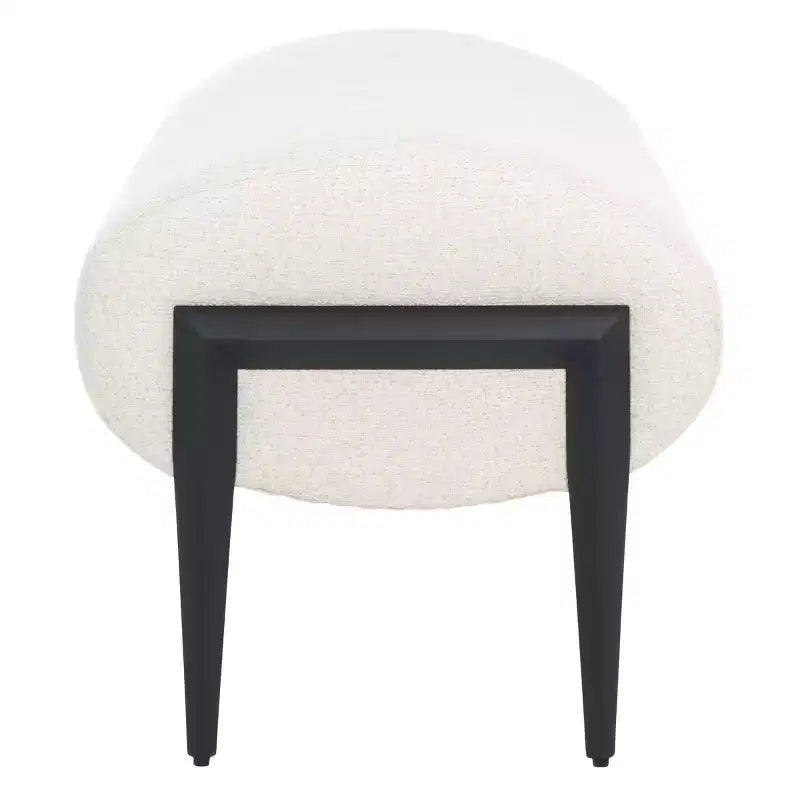 Banc rembourré, crème/noir, 2 places