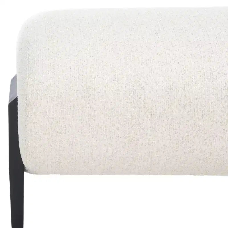 Banc rembourré, crème/noir, 2 places