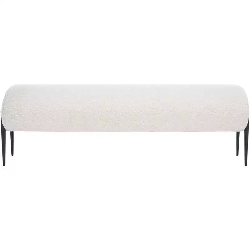 Banc rembourré, crème/noir, 2 places