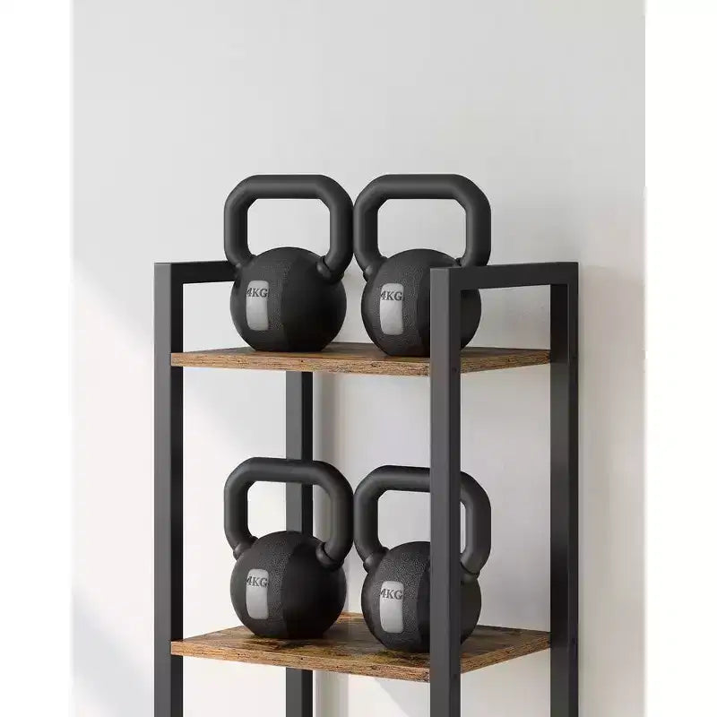 Étagère Industrielle à 6 Niveaux avec Panneaux Arrière, Marron Rustique et Noir, 30x60x178 cm